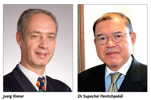 Juerg Kiener and Dr Supachai Panitchpakdi
